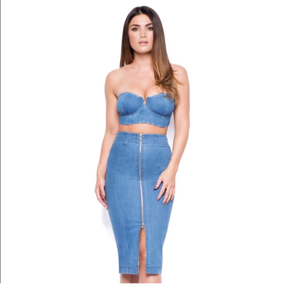 Oh polly Blue Denim Skirt